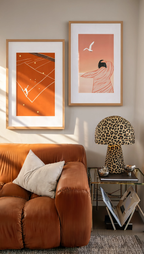 Set of 2 Modern Minimalist Wall Art Prints – Abstract Female Figure & Tennis Match Sports Gallery Set