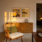 Set of 2 Modern Figurative Wall Art Prints – A Glass Tonight & Pensive Woman Minimalist Gallery Set