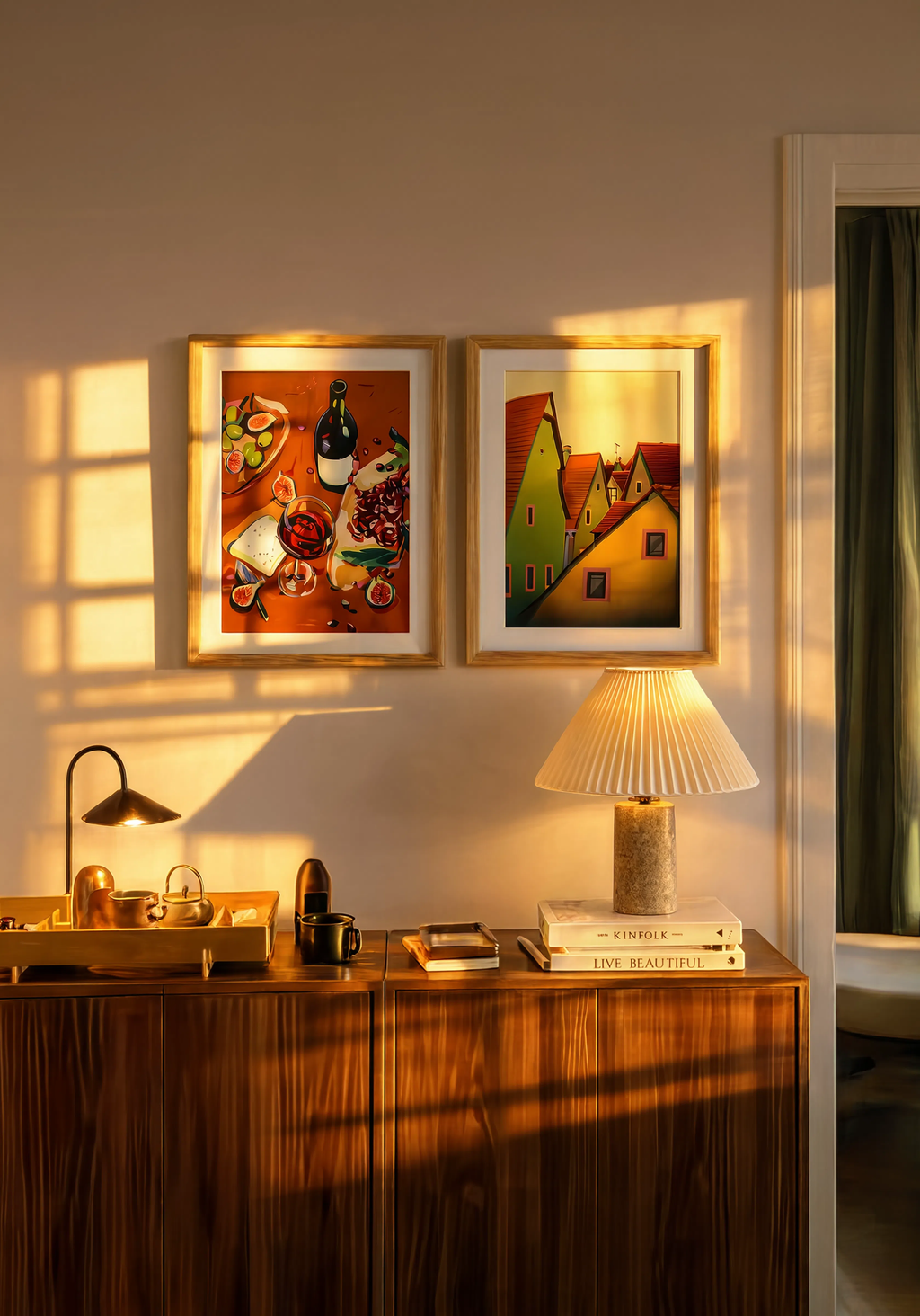 Set of 2 Still Life, Gathered & Rainbow Abode – Colourful Contemporary Art Prints