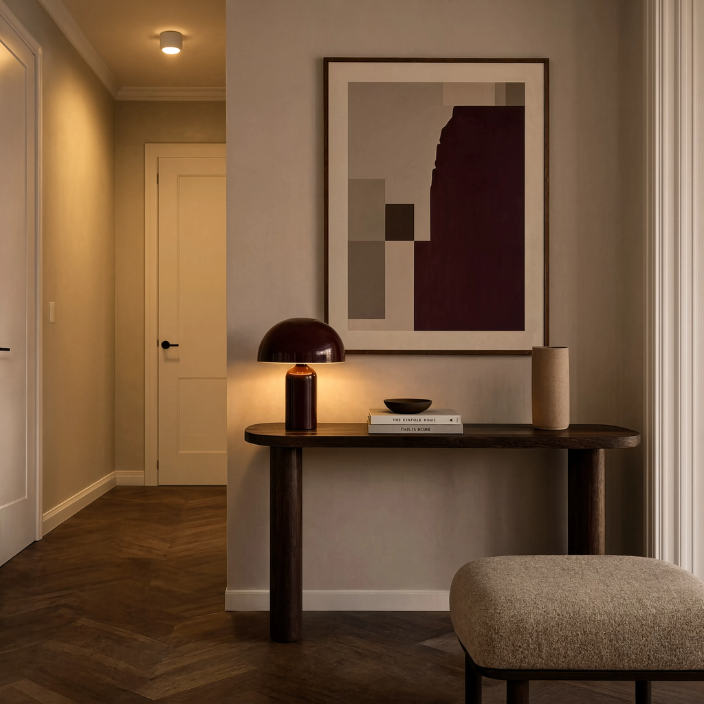 Burgundy Shapes Variation | Contemporary Abstract Wall Art Print