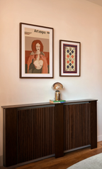 Set of 2 Wall Art Prints – Modernist Muse Portrait & Baluchi Rug Variation II Collection