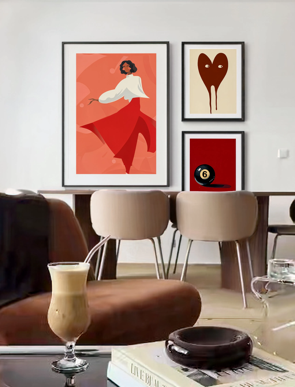 Set of 3 – Playful Minimalist Wall Art Print Collection | Bold Graphic & Figurative Décor