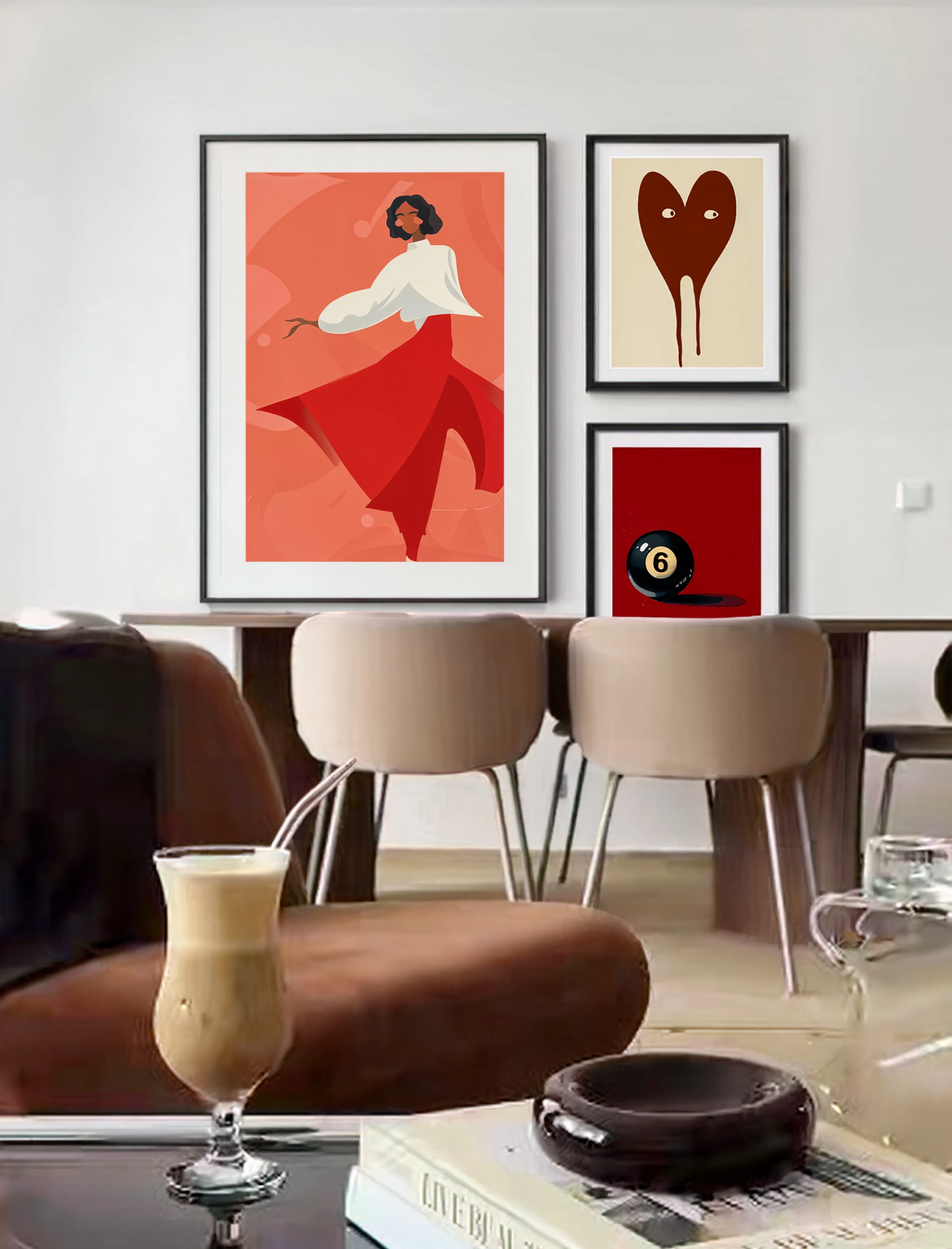 Set of 3 – Playful Minimalist Wall Art Print Collection | Bold Graphic & Figurative Décor
