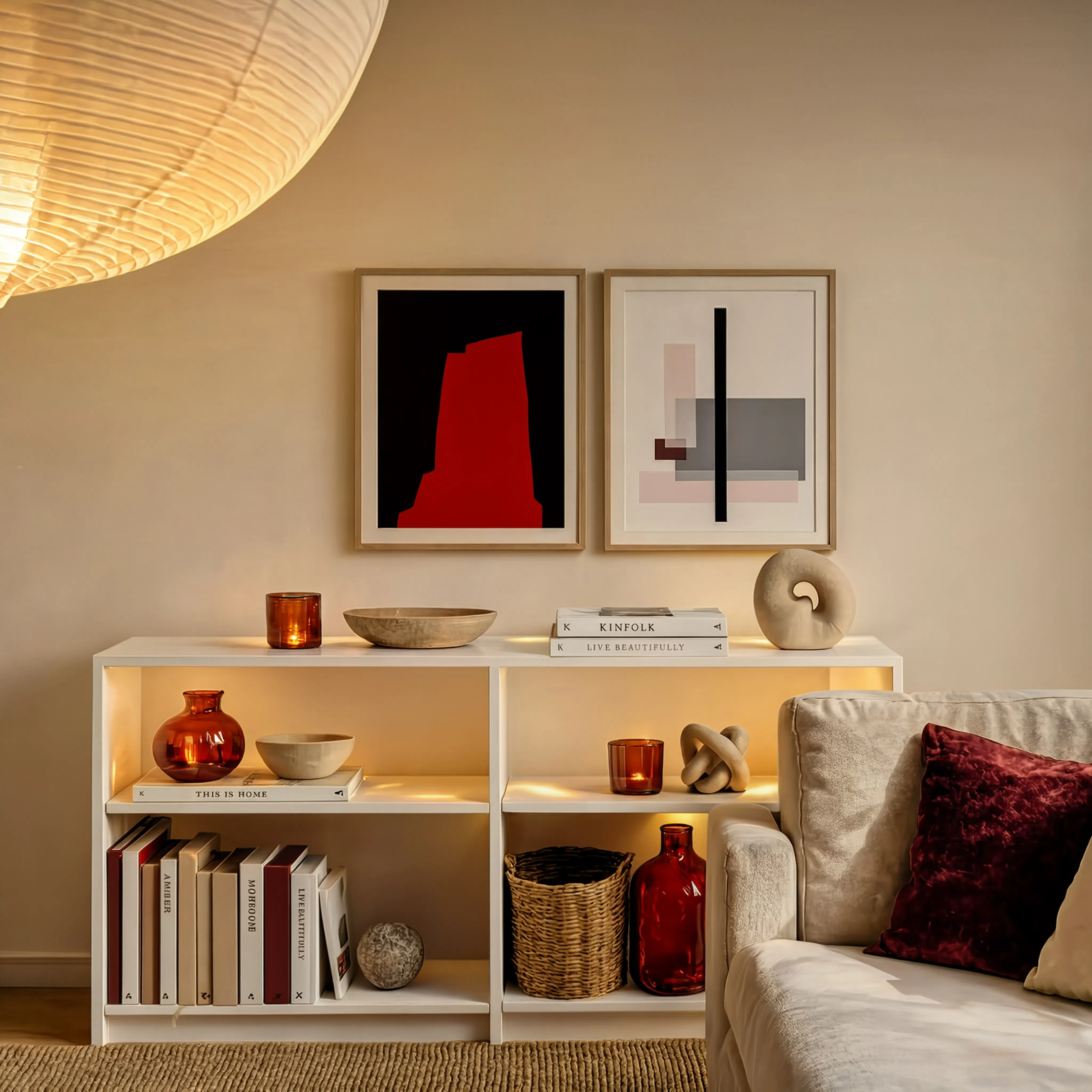 Set of 2 Modernist Abstract Art Prints – Karl Wiener Denkmal & László Moholy-Nagy Composition Gallery Set