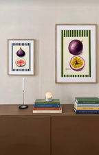 Set of 2 Botanical Wall Art Prints – Fig & Passion Fruit Minimalist Gallery Set