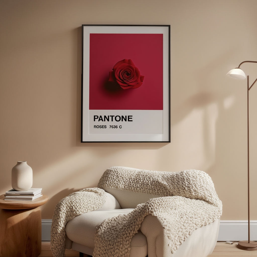 Pantone Inspired Roses – Minimalist Color Code Art Print