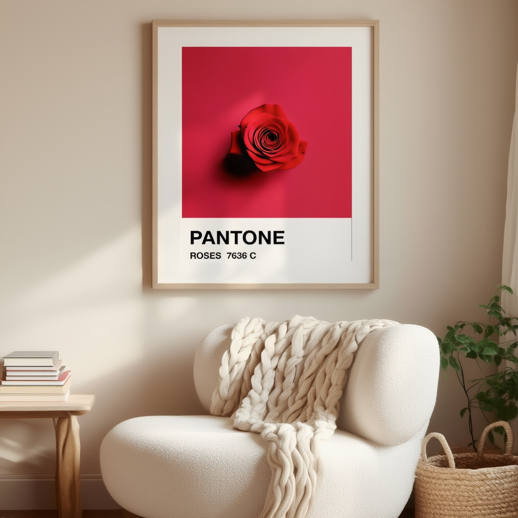 Pantone Inspired Roses – Minimalist Color Code Art Print