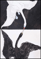 Set of 3 Wall Art Prints – Hilma af Klint Swan Abstract, Japanese Asanoha Pattern & Vanity Fair Vintage Cover Collection