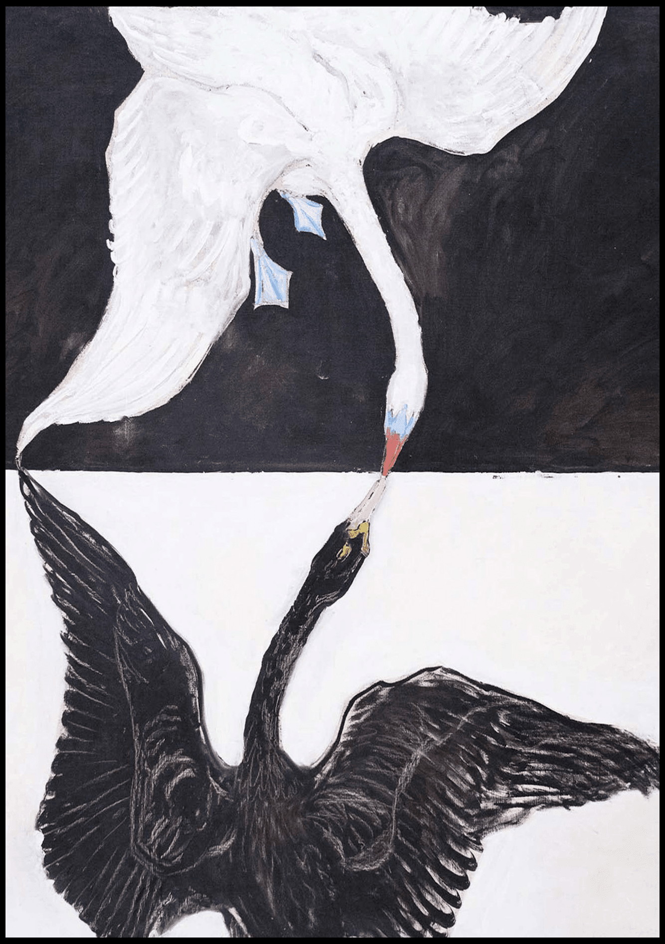 Set of 3 Wall Art Prints – Hilma af Klint Swan Abstract, Japanese Asanoha Pattern & Vanity Fair Vintage Cover Collection