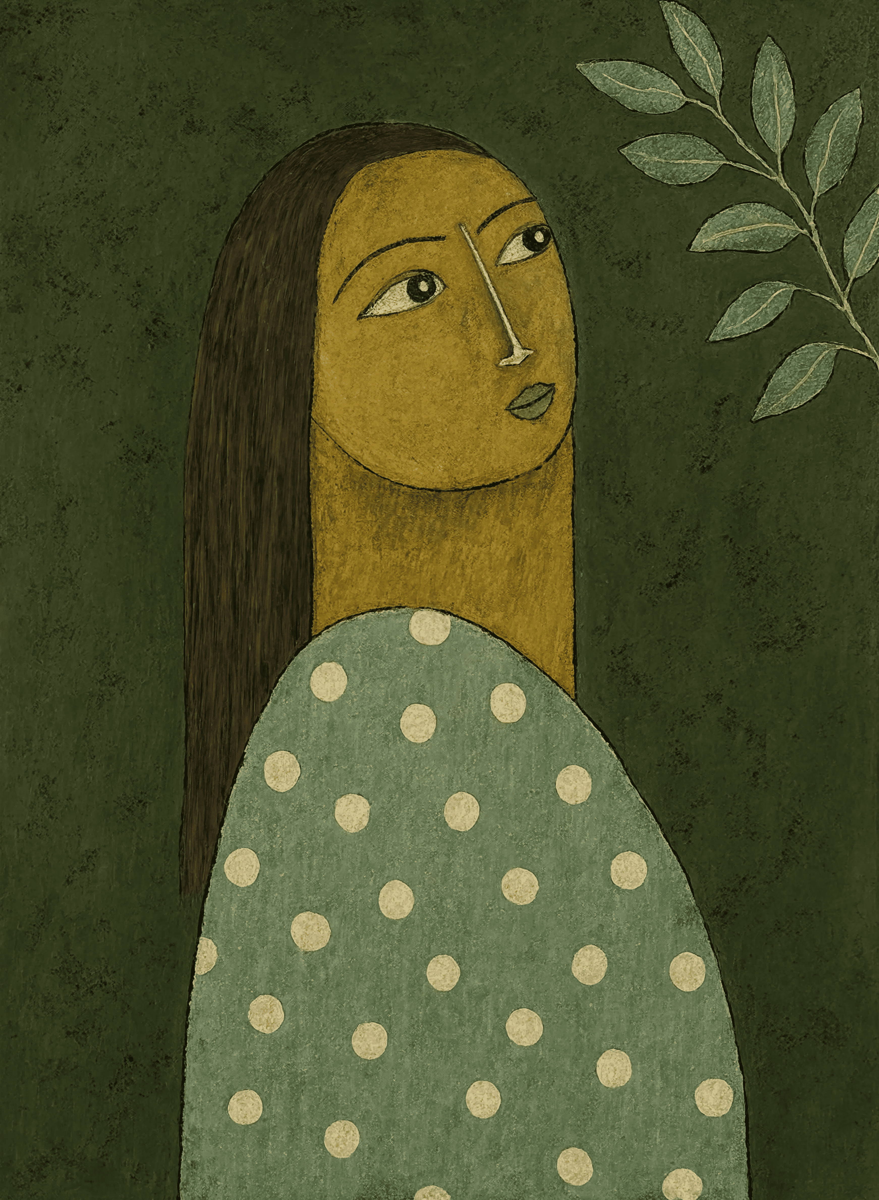 Sage Folk Figure | Modern Figurative Wall Art Print