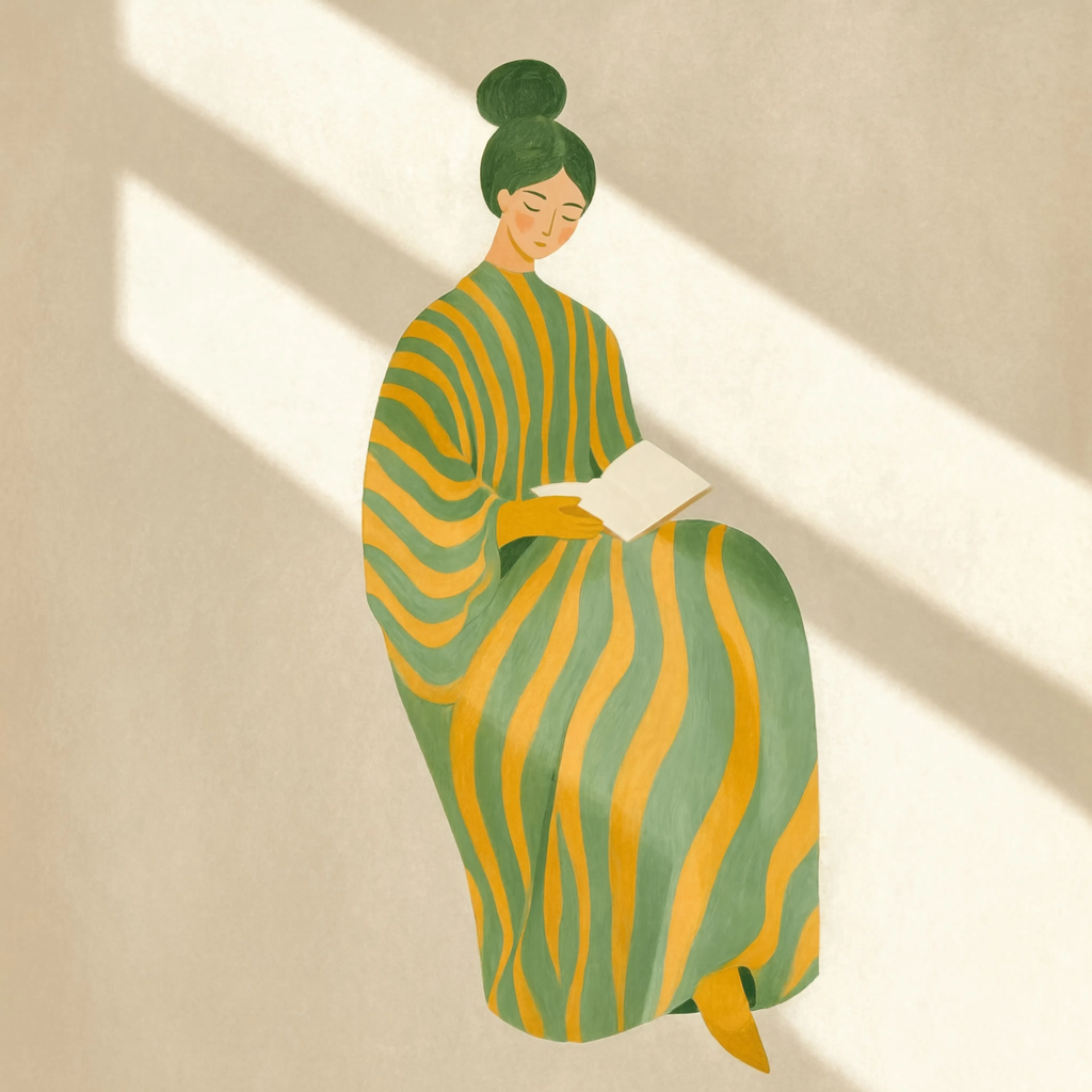 Set of 2 Sage Green Seated Woman + Woman with a Vase by Mikuláš Galanda | Contemporary Figurative Wall Art Prints