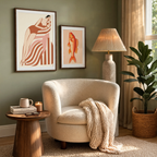 Coastal Minimalist Wall Art Set of 2 – Sunlit Shores & Warm Tones Fish Prints