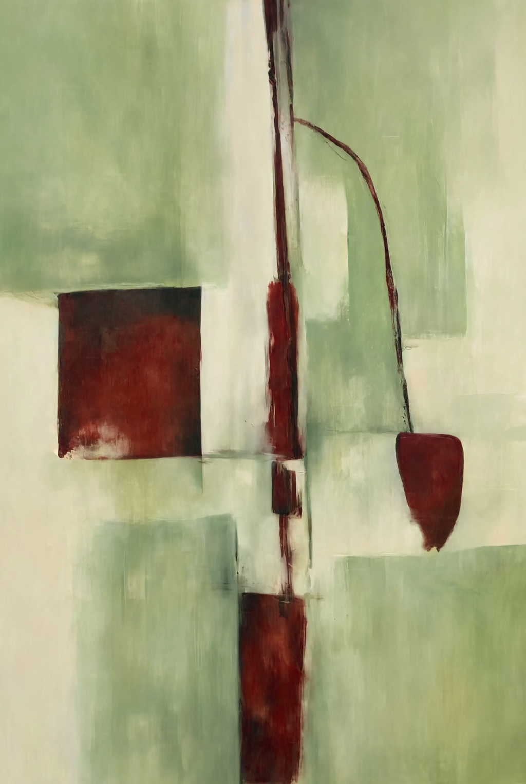 Sage & Burgundy Companion II | Contemporary Abstract Wall Art Print