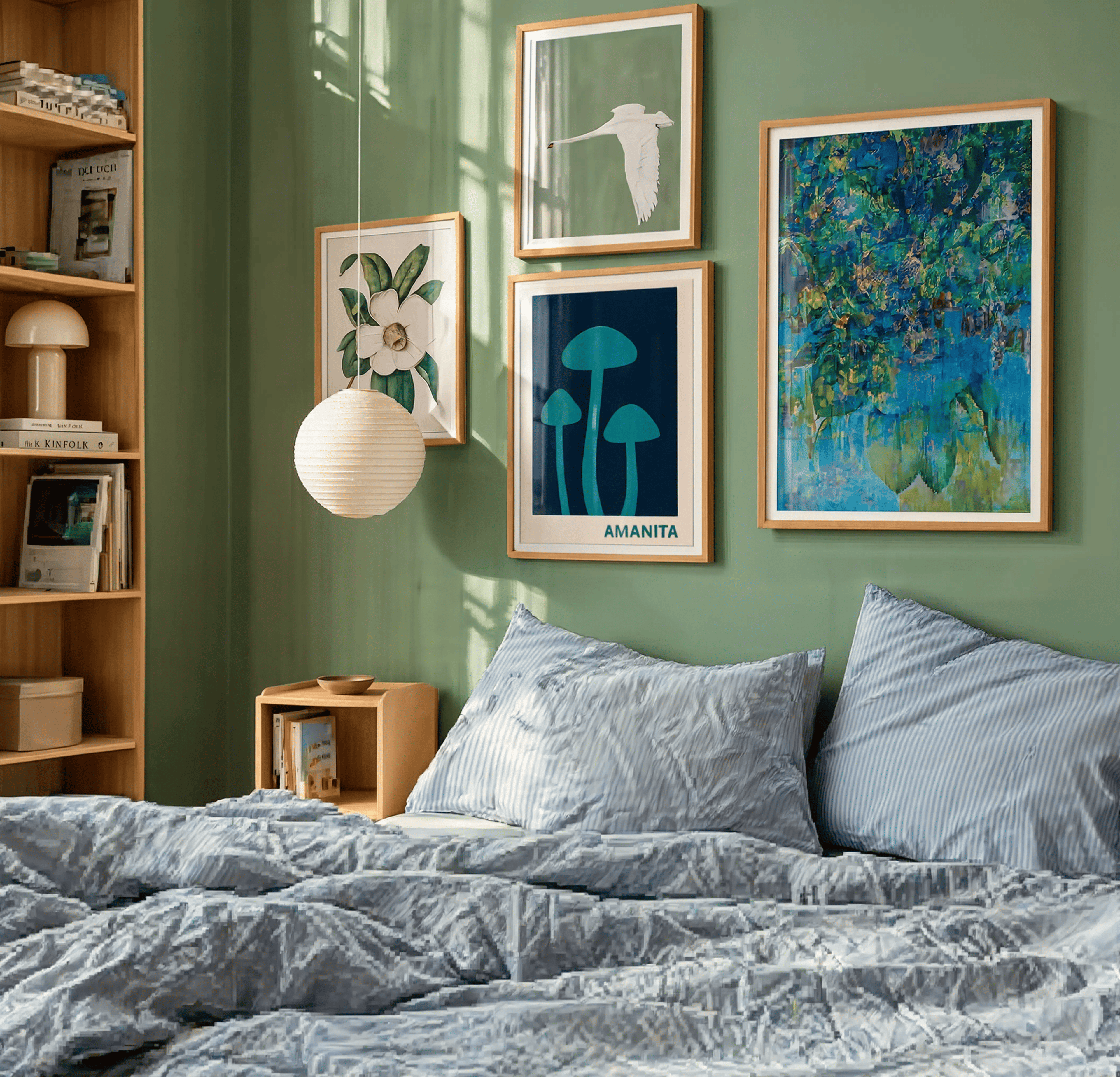 Set of 4 Elegant Nature & Impressionist Wall Art Prints – Botanical, Wildlife & Classic Gallery Collection