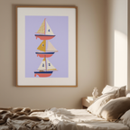 Vintage Sailboats – Minimalist Wall Art Print