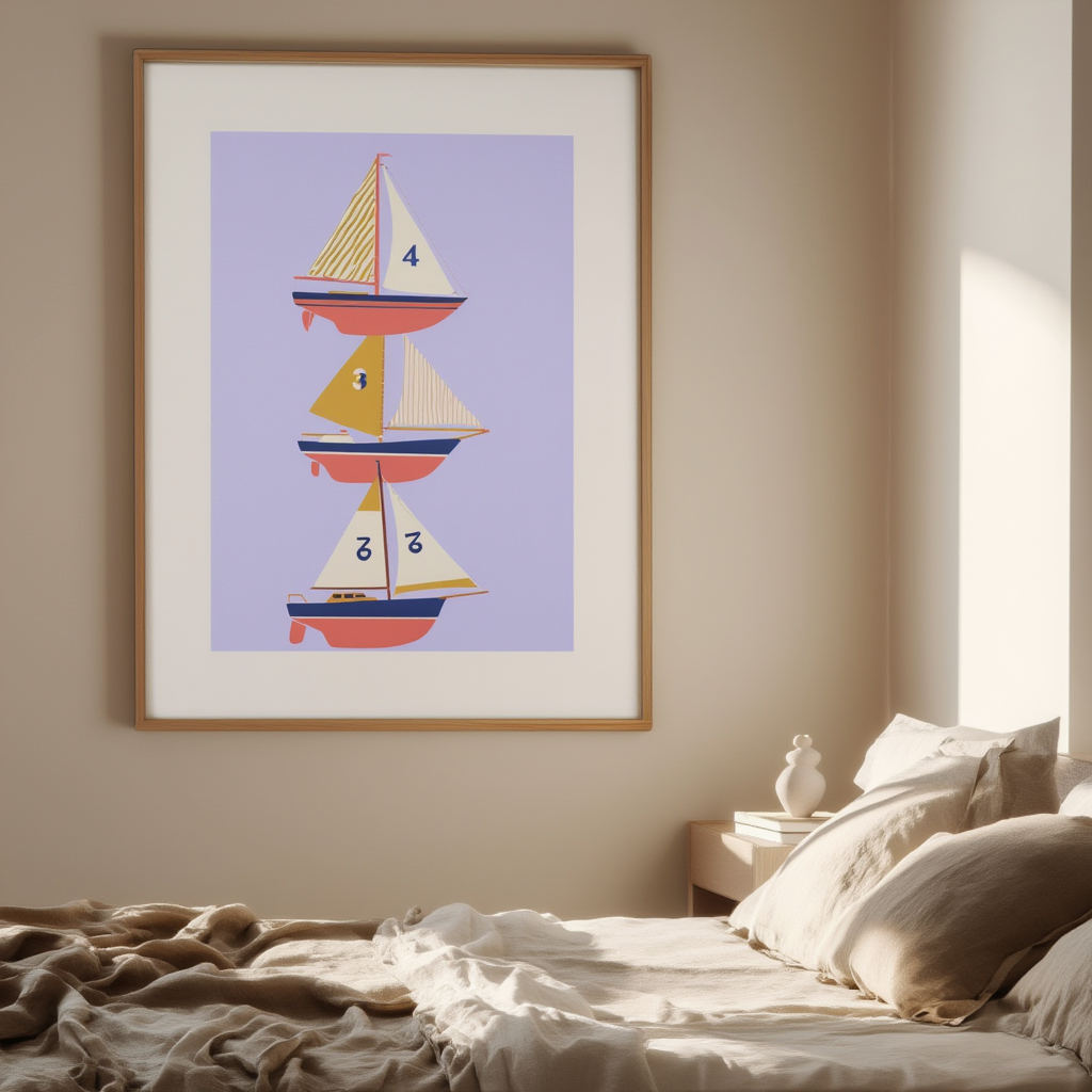 Vintage Sailboats – Minimalist Wall Art Print