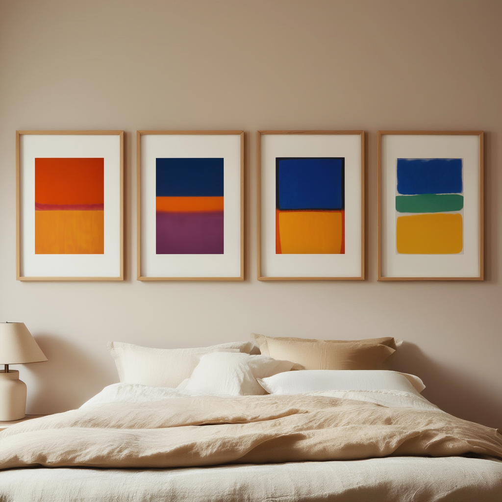 Rothko Abstract – Living Room Set of 4 Modern Prints - Hakyarts
