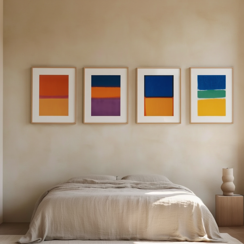 Rothko Abstract – Living Room Set of 4 Modern Prints - Hakyarts