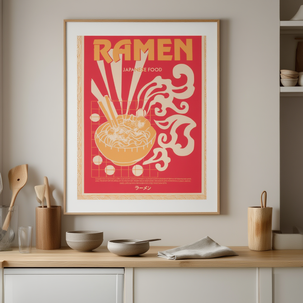 Ramen Bowl – Japanese Food Minimalist Art Print