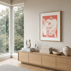 Blush Intertwined Figures | Contemporary Figurative Art Print