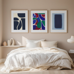 Set of 3 Scandinavian-Inspired Wall Art Prints – Nordic Blue - Hakyarts