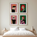 Set of 4 Figurative Female Art Prints – Modern & Minimalist Wall Art - Hakyarts