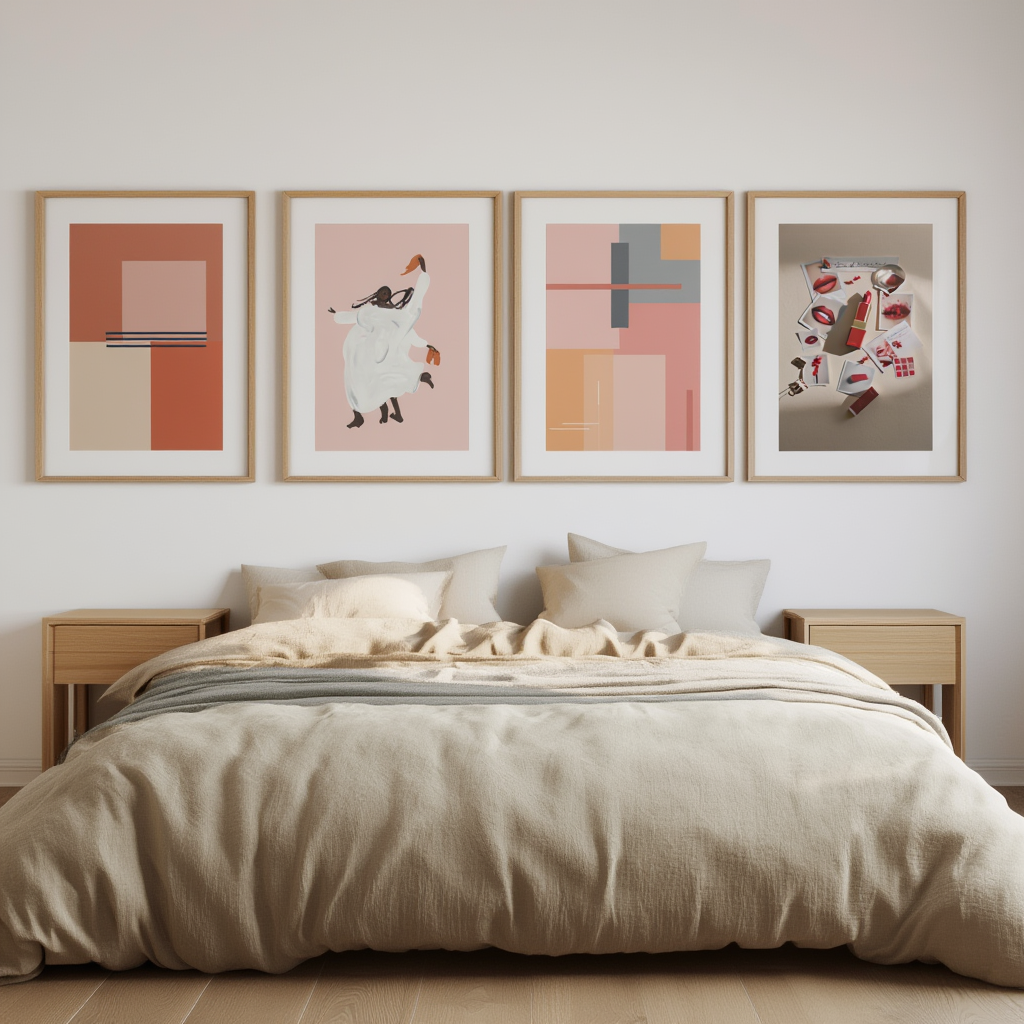 Set of 4 Girlhood Illustrative Art Prints – Whimsical & Nostalgic Wall Decor - Hakyarts