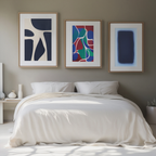 Set of 3 Scandinavian-Inspired Wall Art Prints – Nordic Blue - Hakyarts