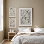 Set of 4 Jungle Line Art Prints – Hand-Drawn Minimalist Collection - Hakyarts