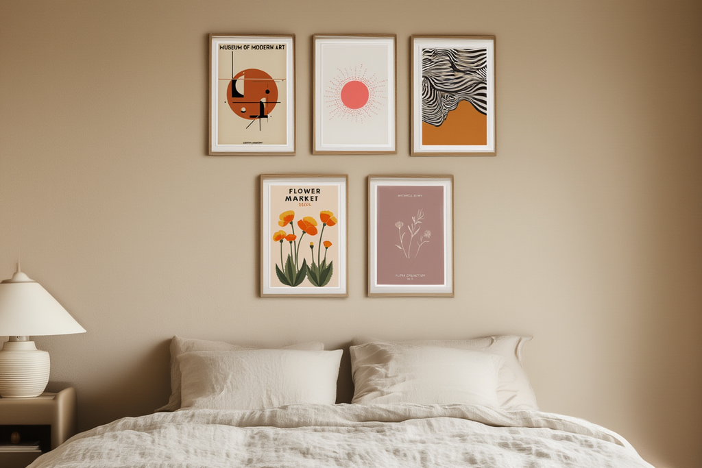 5 Modern Art Prints – Contemporary Gallery Wall Collection for Living Room, Bedroom & Office Decor - Hakyarts
