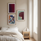 Set of 3 Red Undertones Art Prints – Bold & Contemporary Wall Decor - Hakyarts