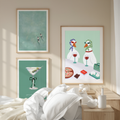Set of 4 Duck Illustrative Prints – Swimming & Olives – Whimsical Wall Art - Hakyarts