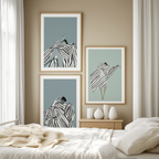 Set of 3 Abstract Figurative Female Silhouette Art Prints – Modern Wall Decor - Hakyarts