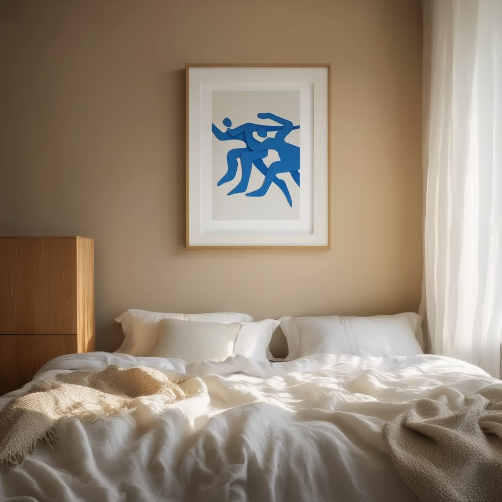 Balance in Blue – Acrobat Figure Art Print - Hakyarts