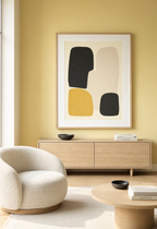 Black & Yellow Dot Composition | Minimalist Contemporary Wall Art Print
