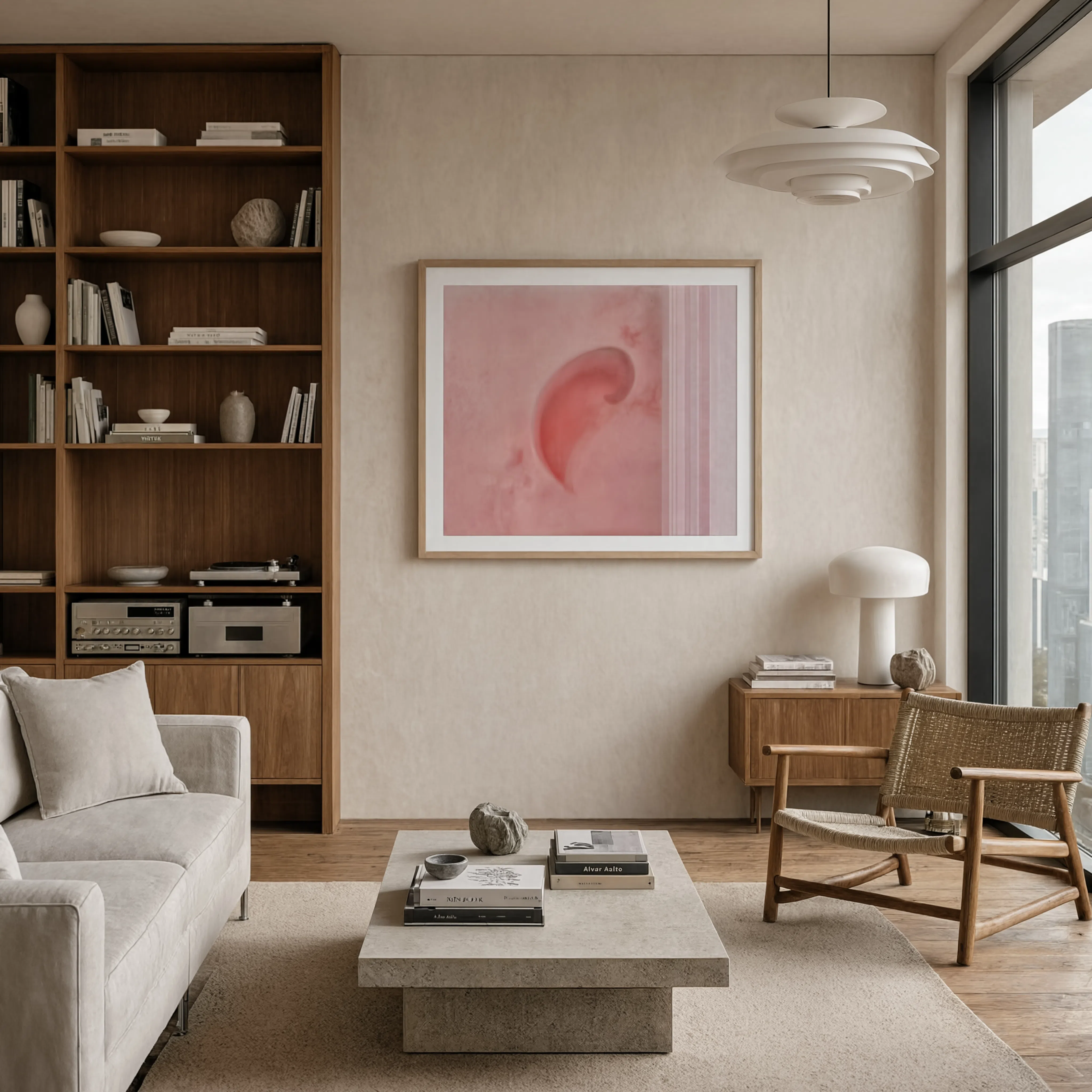 Red Hue Abstract Shape | Contemporary Abstract Wall Art
