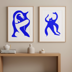 Set of 2 Acrobate Bleu – Surreal Acrobat Duo - Hakyarts
