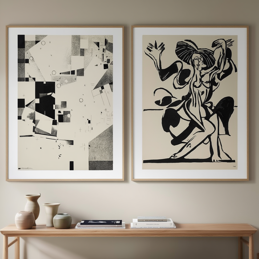 Set of 2 Mary Wigman’s Dance & Merz 3 – Expressionist & Dada/Constructivist Art Prints - Hakyarts