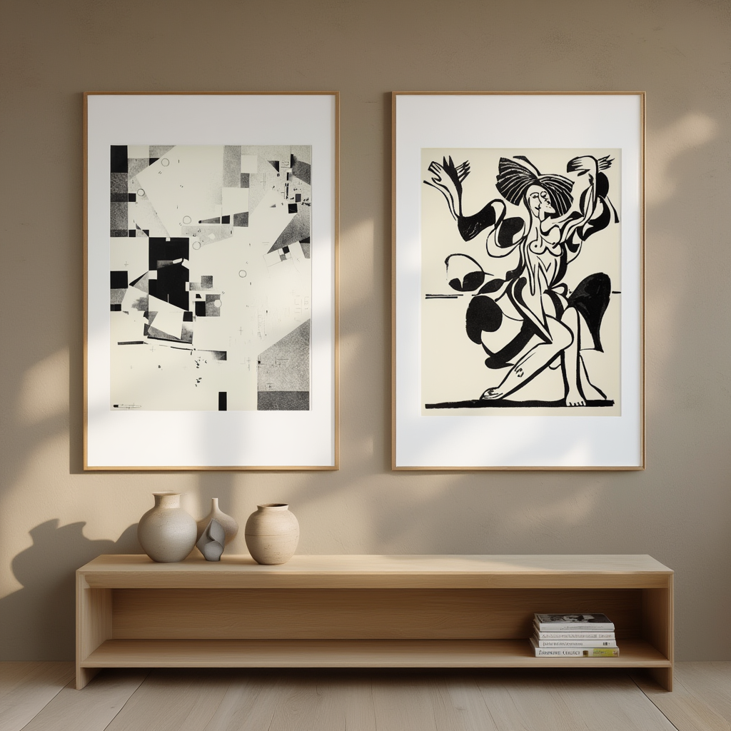 Set of 2 Mary Wigman’s Dance & Merz 3 – Expressionist & Dada/Constructivist Art Prints - Hakyarts