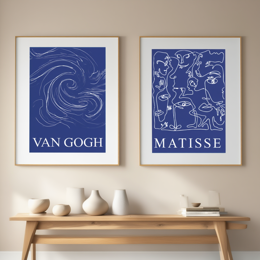 Set of 2 Art Prints – Van Gogh & Matisse Inspired Wall Art - Hakyarts