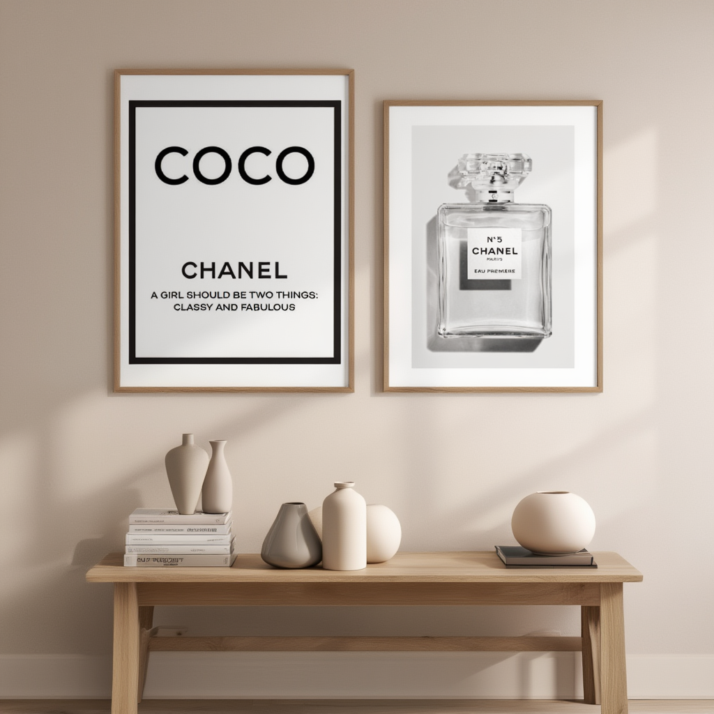Set of 2 Coco Chanel Posters – Fashion Icon Wall Art - Hakyarts