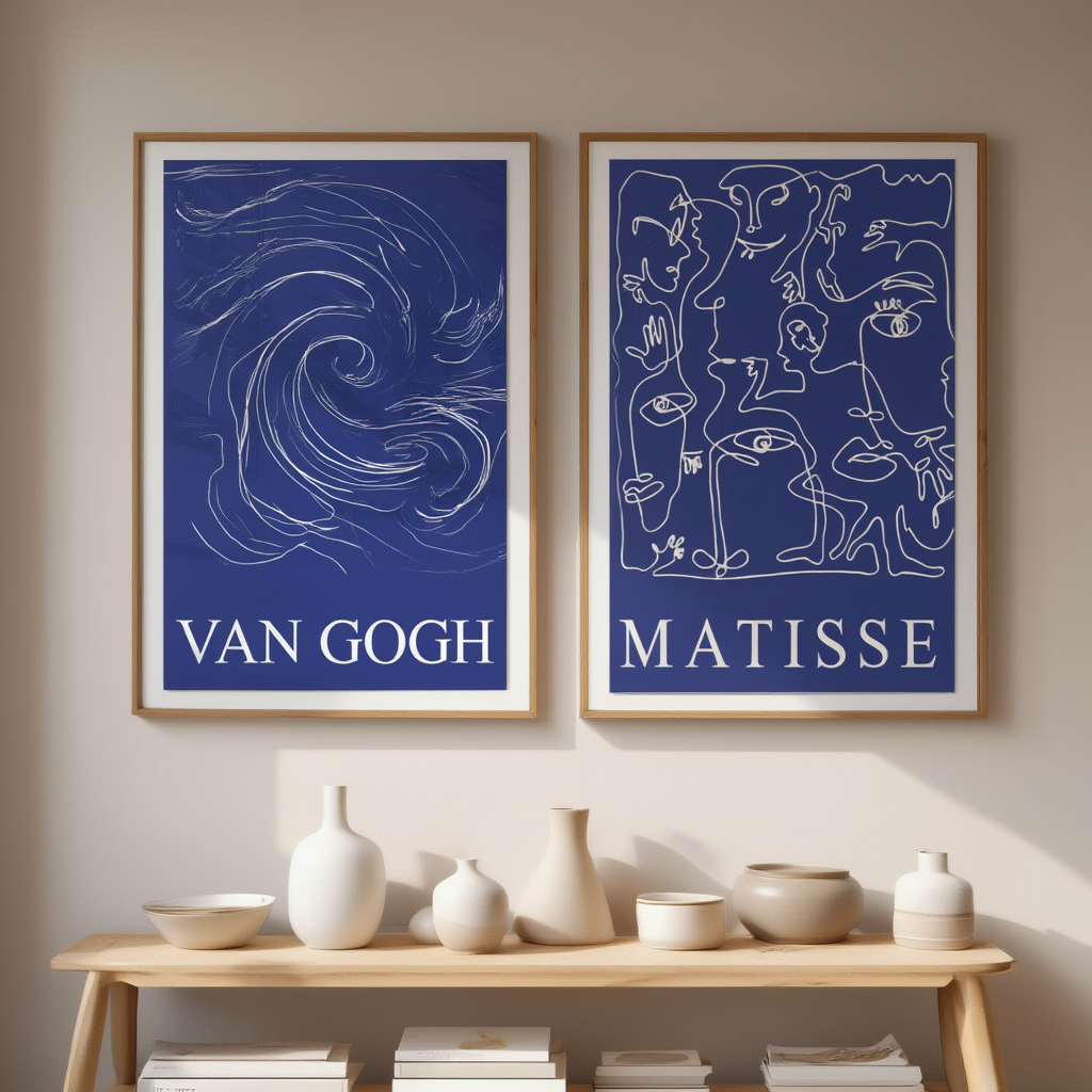 Set of 2 Art Prints – Van Gogh & Matisse Inspired Wall Art - Hakyarts