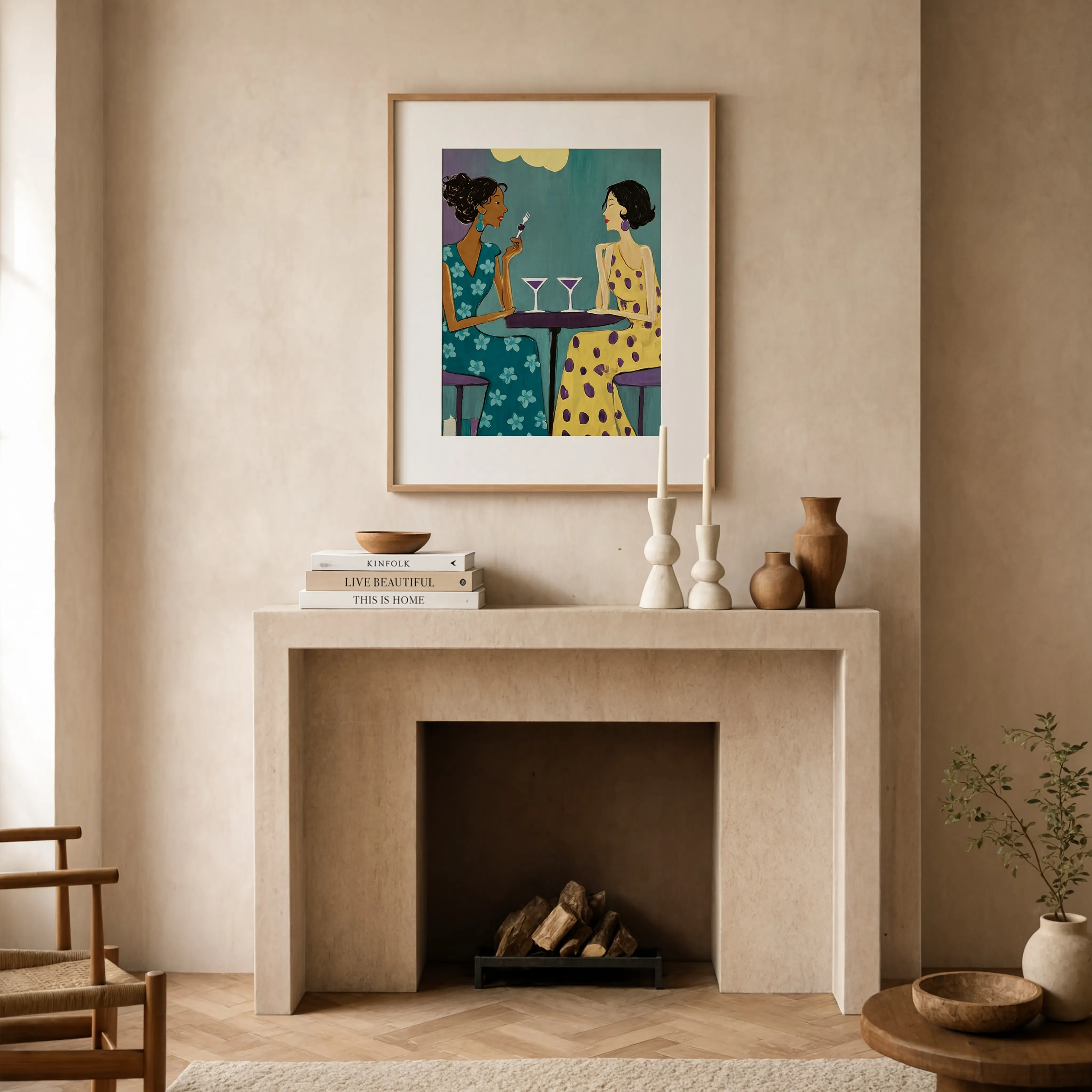 Martini Ladies Print | Cool Hue | Contemporary Cocktail Wall Art