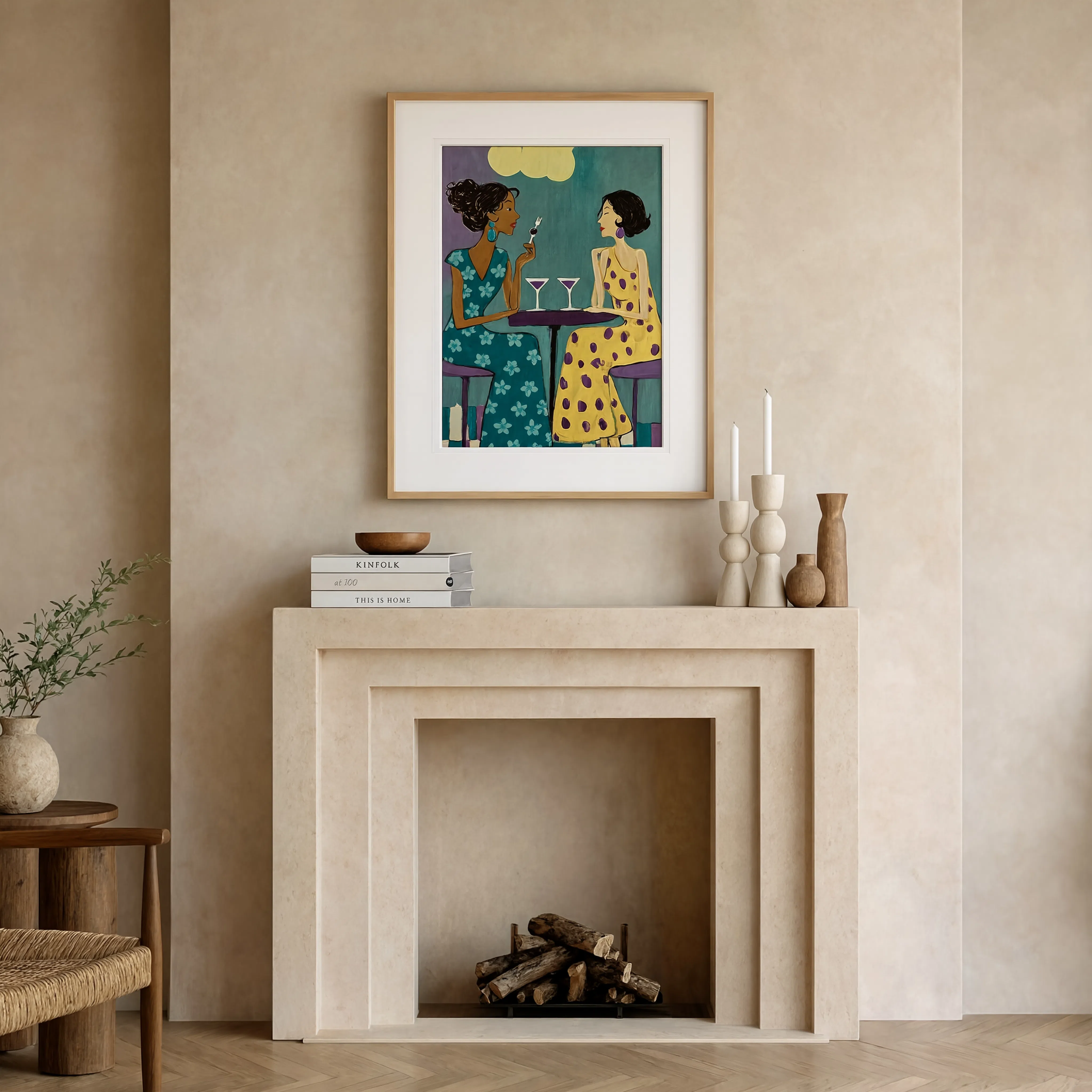 Martini Ladies Print | Cool Hue | Contemporary Cocktail Wall Art