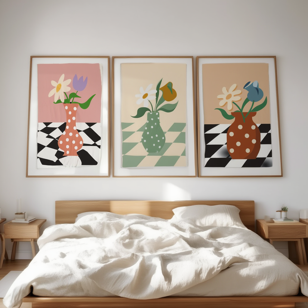 Set of 3 Art Prints  – Floral Vase Collection - Hakyarts