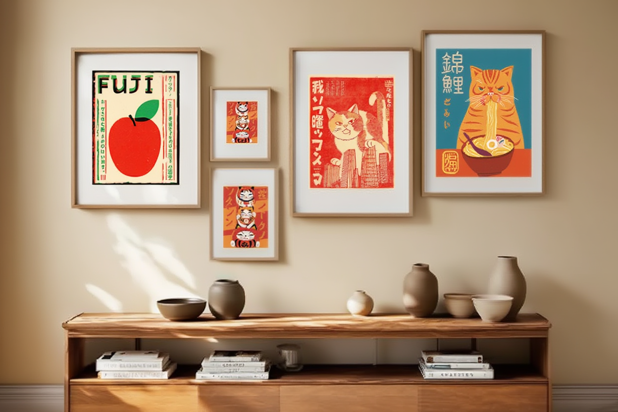 Japanese-Inspired – Set of 4 Wall Art Prints