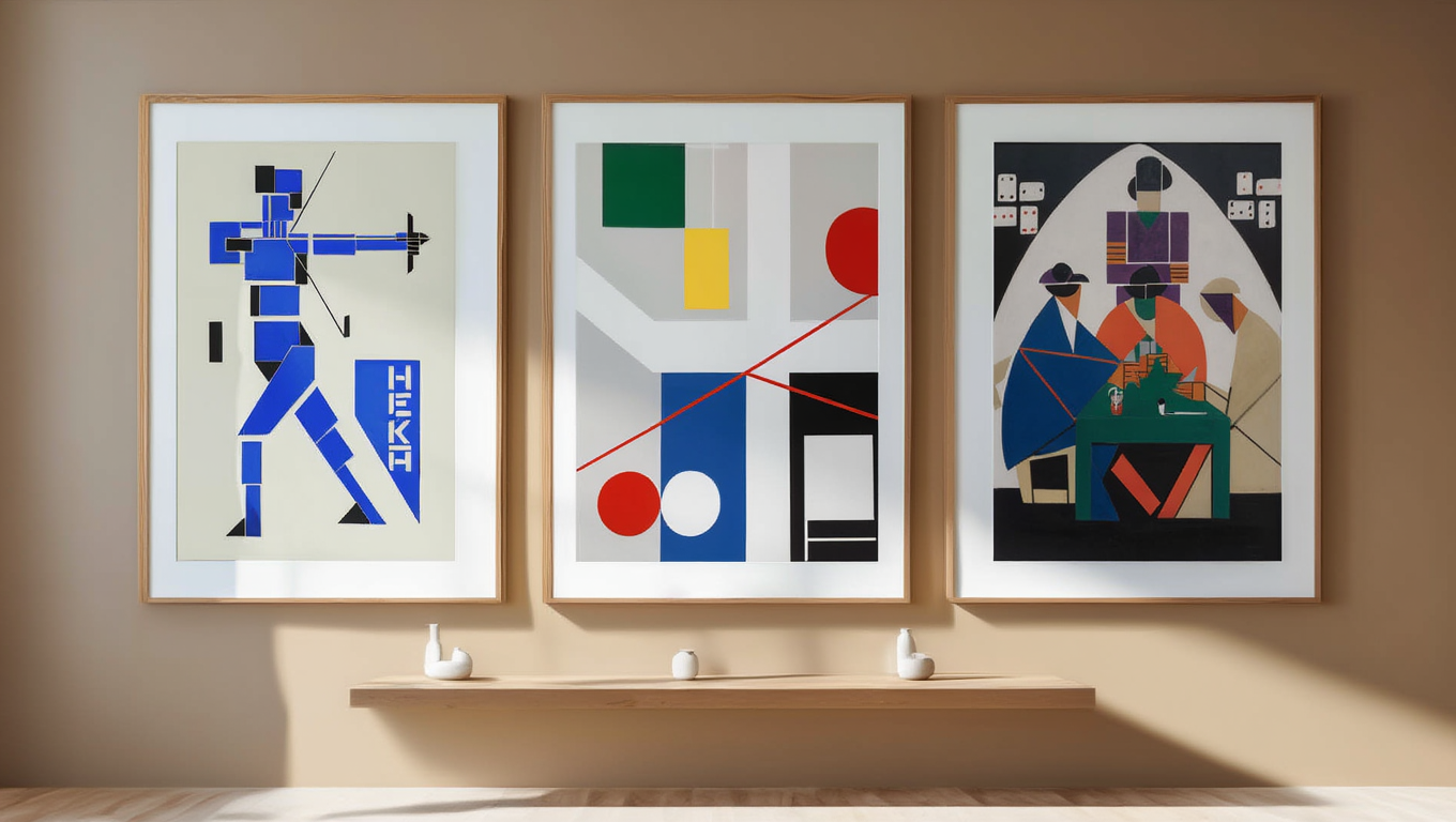 Theo van Doesburg & Myriam Thyes – Set of 3 Modern Art Prints