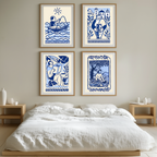 Set of 4 Greek-Inspired Art Prints – Classical & Contemporary Wall Decor - Hakyarts