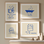 Set of 4 Lifestyle Prints – Modern Living Wall Art