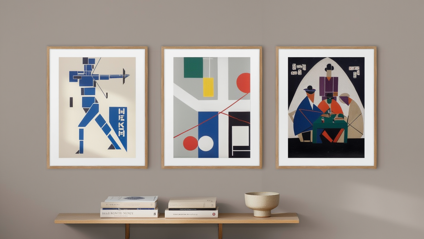 Theo van Doesburg & Myriam Thyes – Set of 3 Modern Art Prints